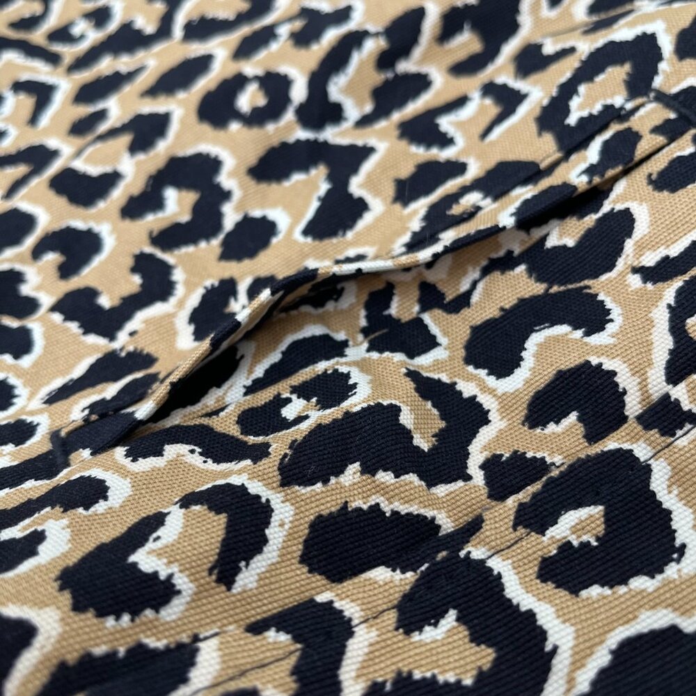 *NWT* Talbots Canvas Animal Print Leopard Mini Skirt Tan Black Women's Sz 18 - Picture 7 of 8